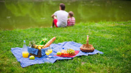 Family picnicking
