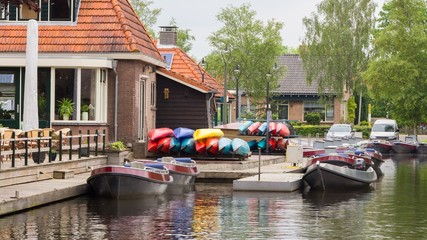 Fototapeta na wymiar Boats for rent in Blokzijl Holland