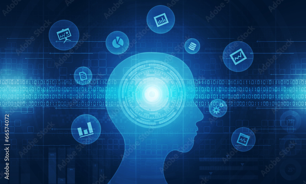 Poster abstract technology business processing