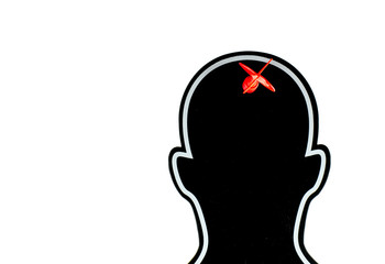 Red arrow on outline Profile picture,Business concept