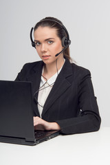 Business lady with laptop