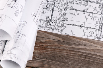 Projects of houses on the background