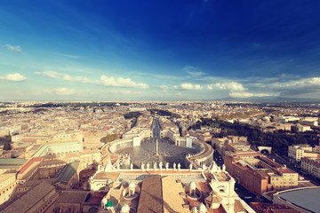 Saint Peter's Square in Vatican, Rome, Italy