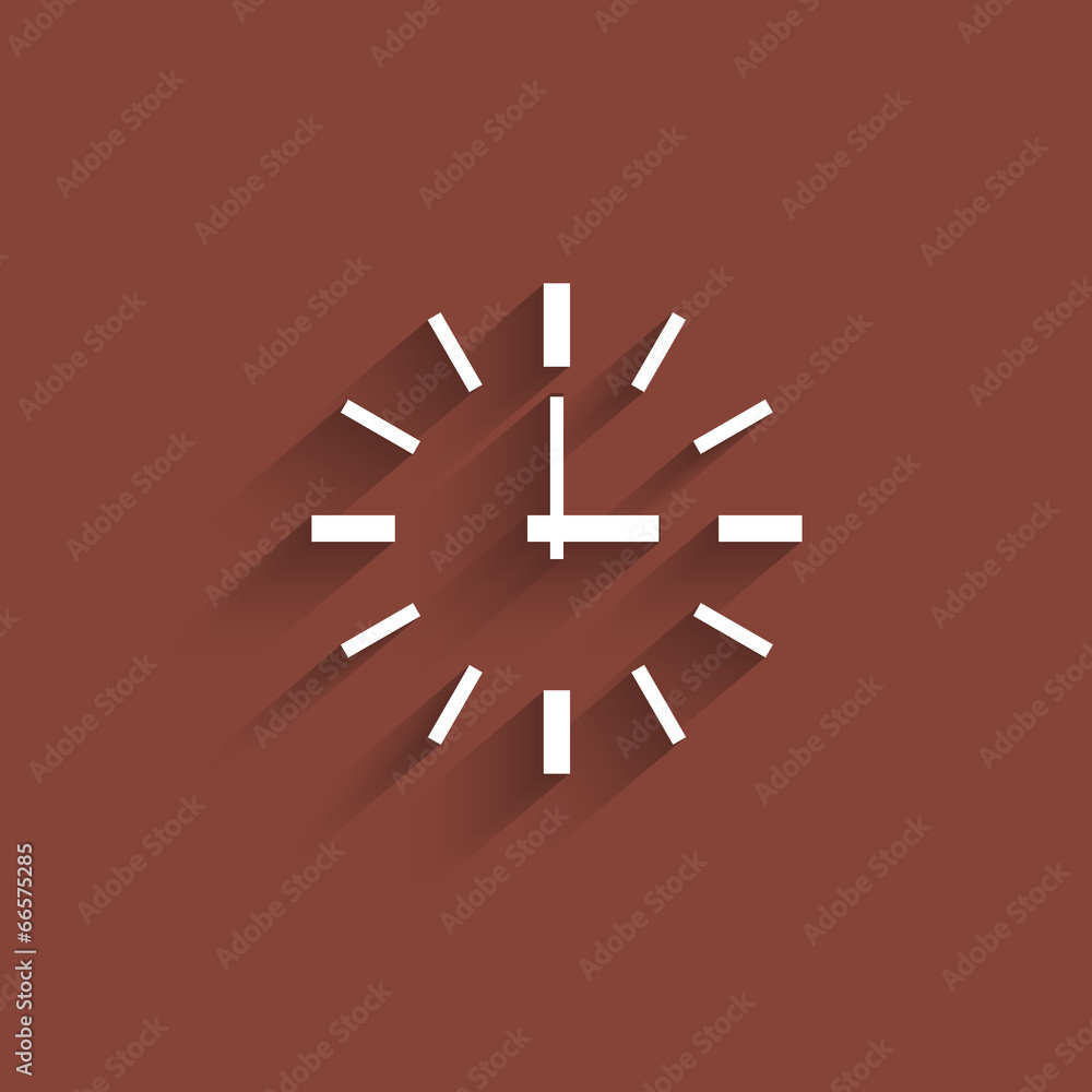 Poster minimalistic clock with transparent shadow
