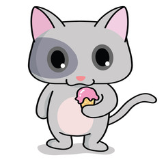 cartoon funny cats enjoy ice cream