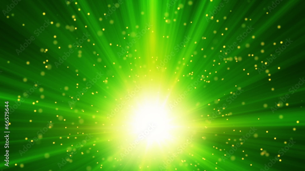 Poster green light and particles loop background
