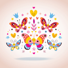 Cute butterflies vector illustration