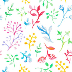 Floral watercolor seamless pattern