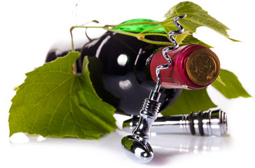 wine bottle isolated on white