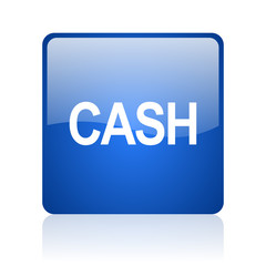 cash blue glossy web icon