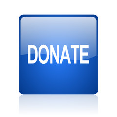 donate blue glossy web icon