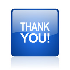 thank you blue glossy web icon