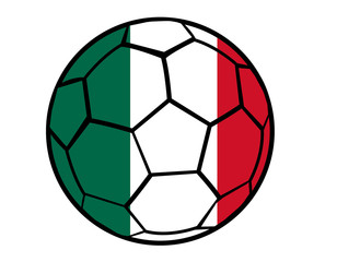 Isolated Clip Art Football With Mexico Flag’s Colors