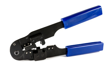 The back of a cutter and crimping tool