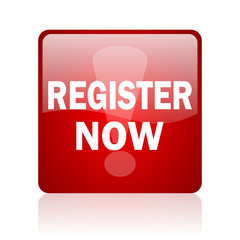 register now computer icon on white background