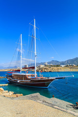 Sailing ship in Kyrenia (Girne) port, Cyprus