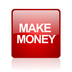 make money computer icon on white background