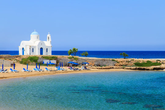 A church on a shore near Protaras, Cyprus