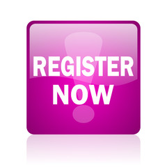 register now computer icon on white background