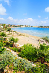 A view of a azzure water and Nissi beach in Aiya Napa, Cyprus - 66580627