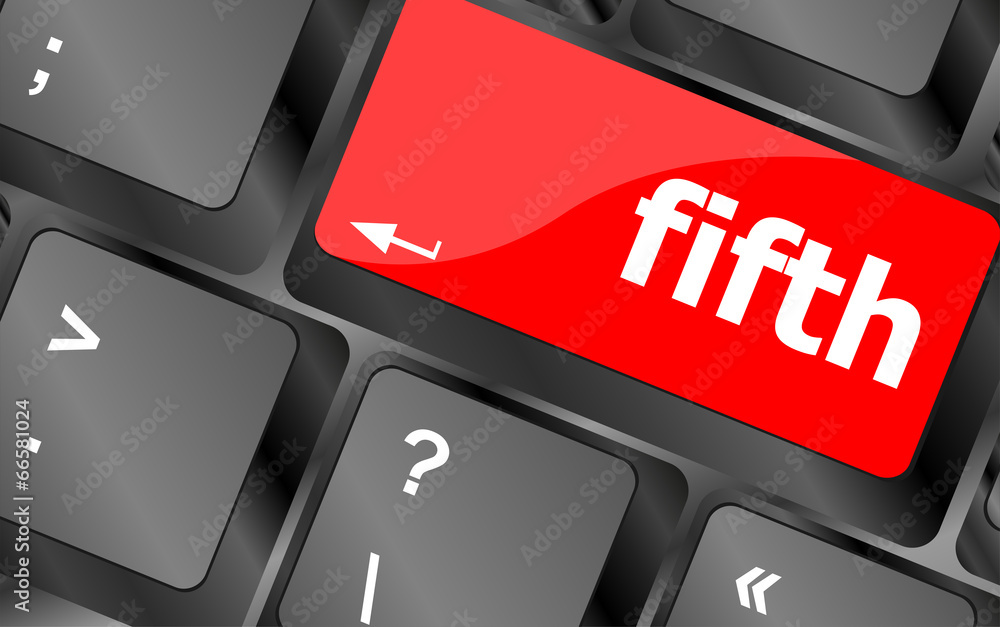 Aufkleber fifth button on computer pc keyboard key