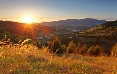 Summer landscape with village, Slovakia © TTstudio