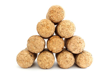 Pyramid of champagne corks