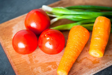 Fresh vegetables at the table