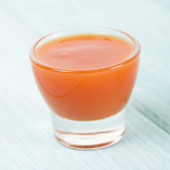 Chilli Dip - Hot chilli sauce in a glass bow.