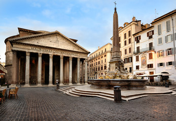 Naklejka na ściany i meble Piazza della Rotonda, Pantheon, Rome
