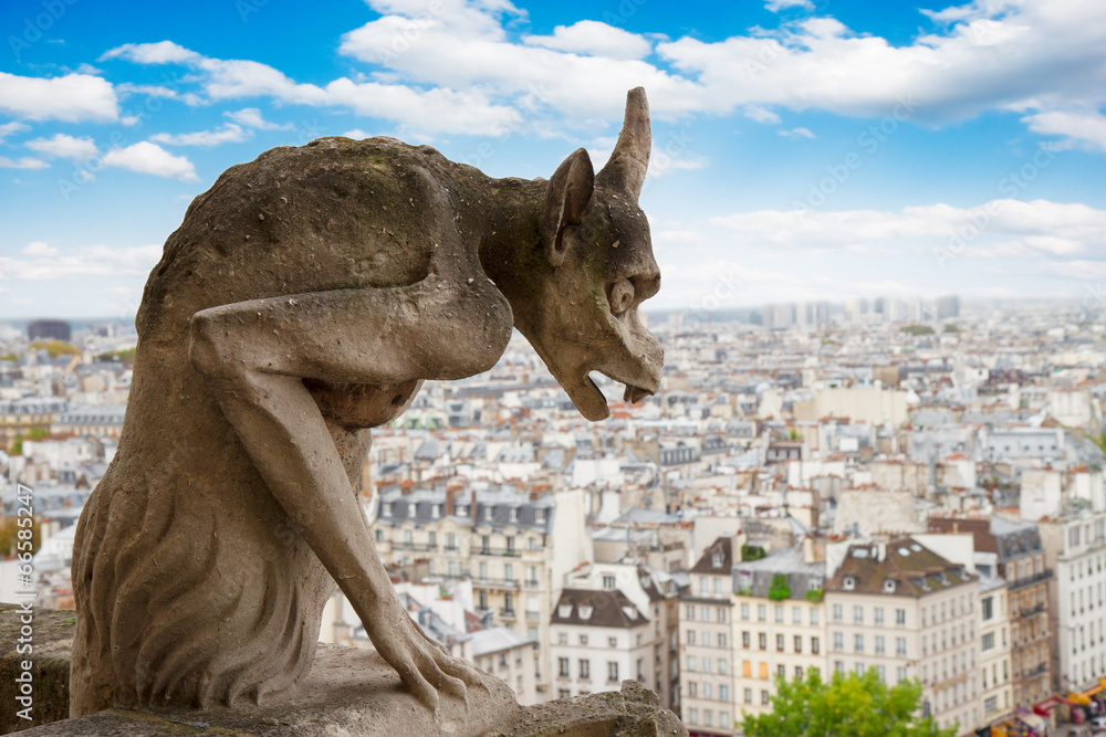 Canvas Prints Gargoyle on Notre Dame Cathedral, France