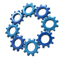 Ring of blue gears
