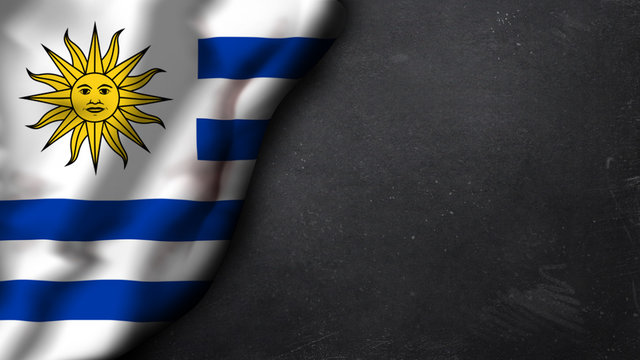 Uruguay-Flagge auf Schiefertafel