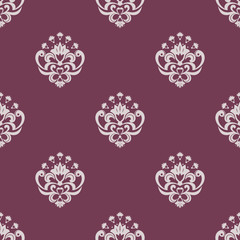 Purple and beige seamless floral pattern