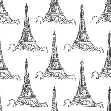 Eiffel Tower seamless background pattern