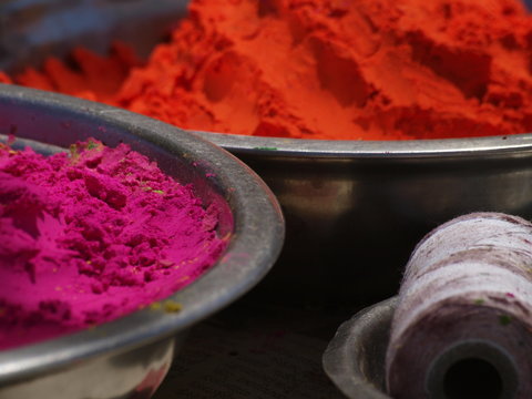 Acuarelas en la India para el festival del Holi