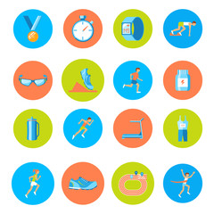 Running icons round