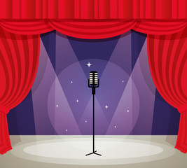 Stage with microphone