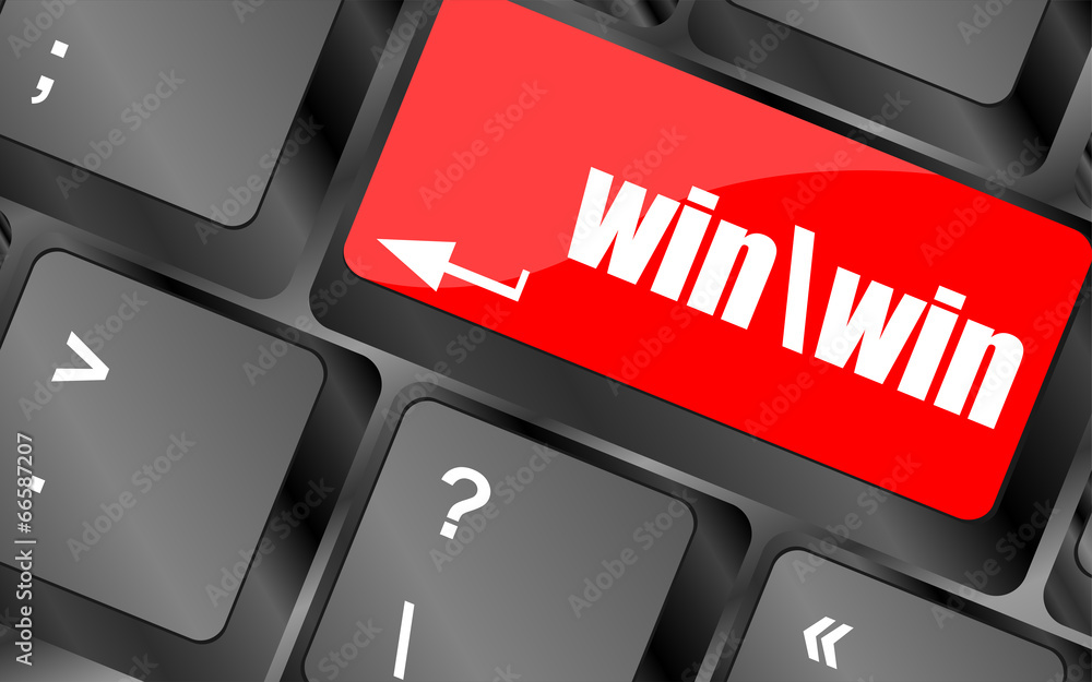 Poster win button on computer keyboard key