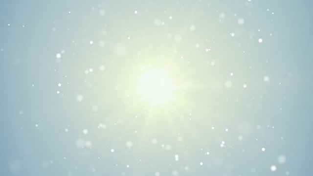 bright light and flying particles loop background