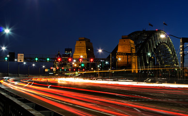 Sydney Harbour Bridge evening rush hour