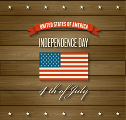 Fototapeta na wymiar American Independence Day. Flat design