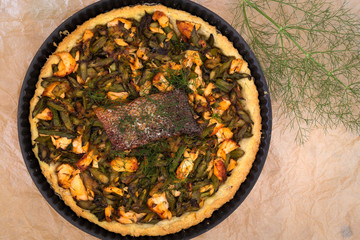 Asparagus Zucchini Salmon Quiche With Homemade Shortcrust Pastry