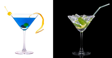 Cocktail mojito on a black