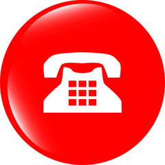 illustration of a rotary phone, web button icon