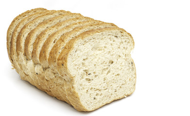 Sliced bread isolated on white background