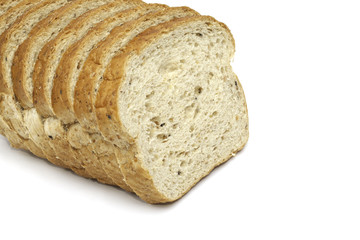 Sliced bread isolated on white background