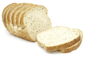 Sliced bread isolated on white background