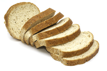 Sliced bread isolated on white background