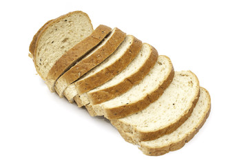 Sliced bread isolated on white background